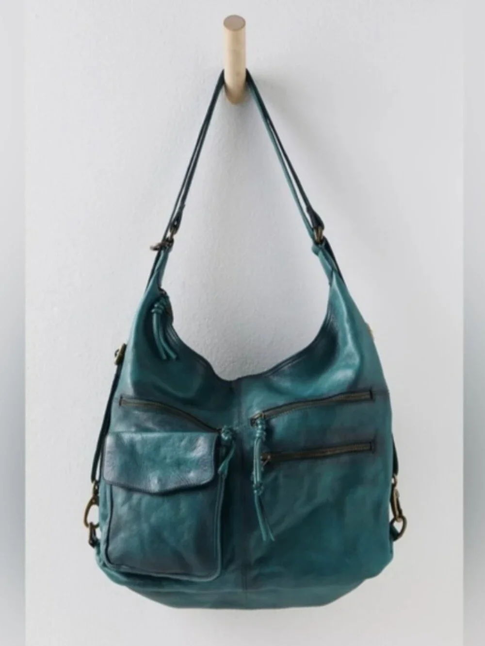 Free People Brixie Convertible Tote Backpack In Evergreen Color - Picture 2 of 12